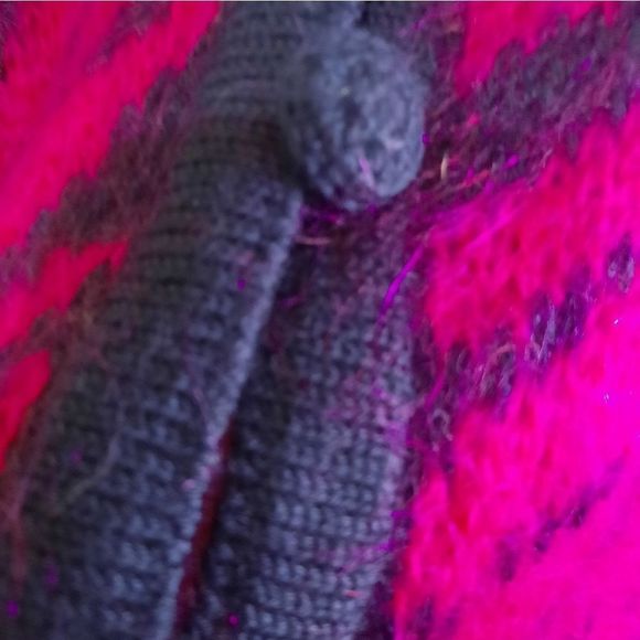 Dunail Irish mohair zebra bright pink cardigan - Picture 5 of 12
